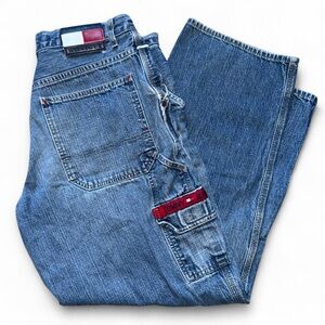 Y2K 2000’s Tommy Hilfiger Carpenter Cargo Denim Jeans Size 34